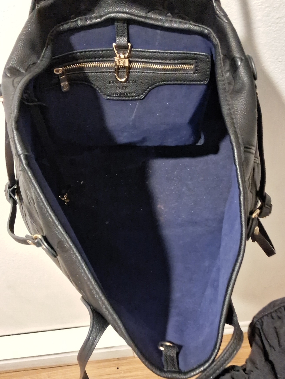 Louis Vuitton Neverfull MM Black & Blue Tote Bag